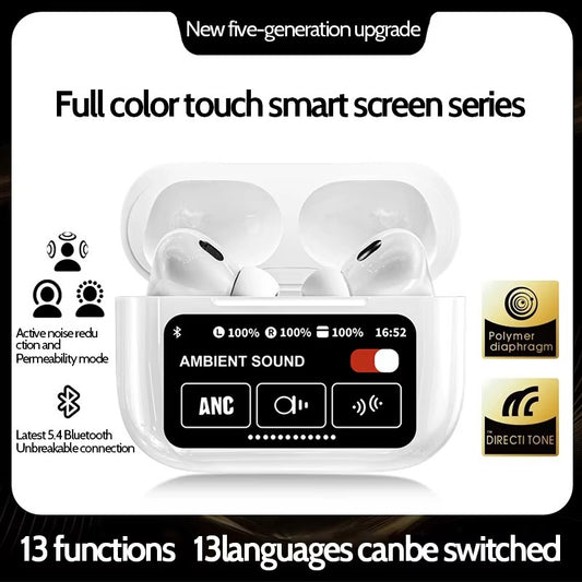 Auriculares Inalámbricos A9PRO pantalla a color inteligente ANC Bluetooth 5,3